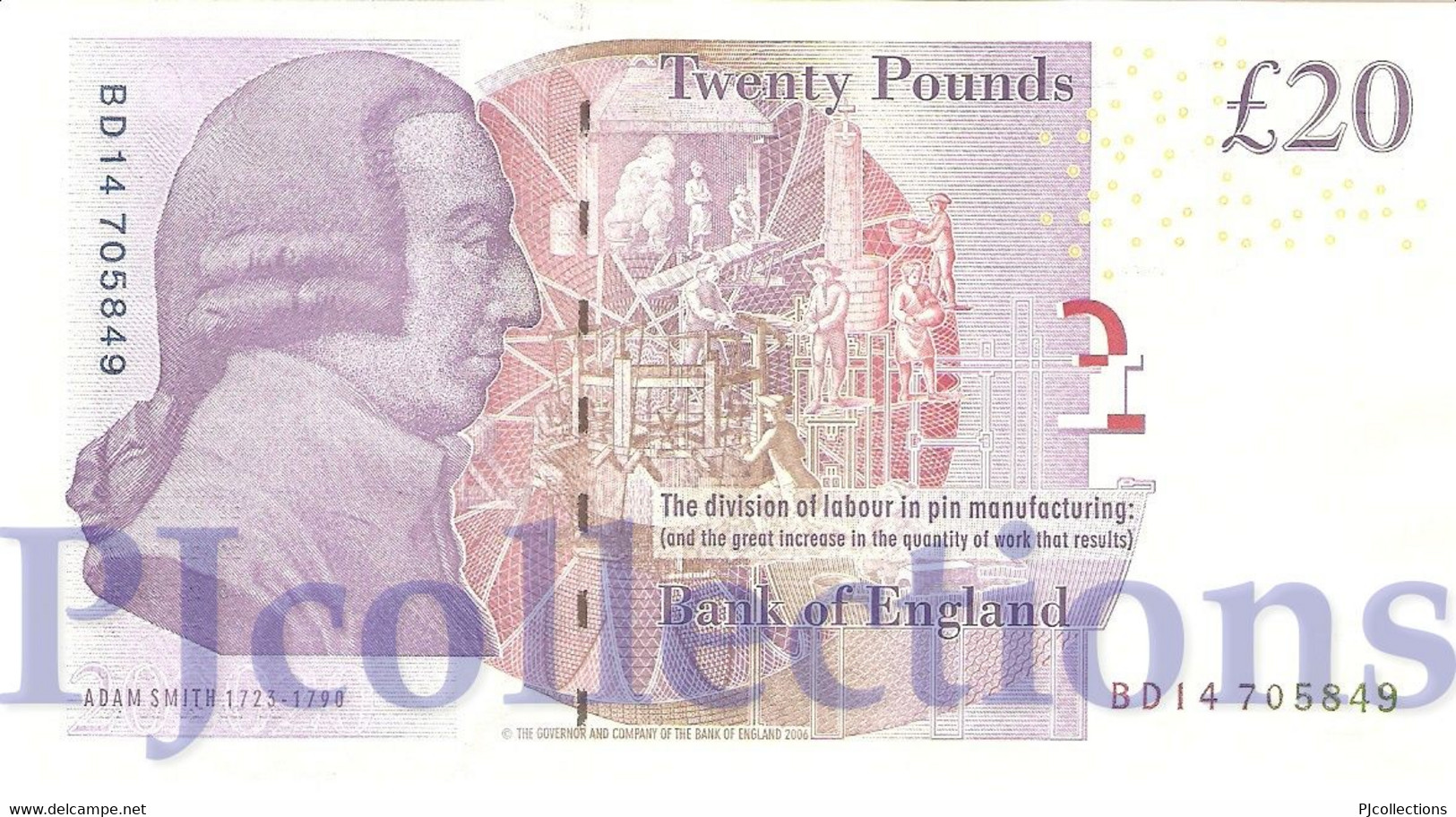 GREAT BRITAIN 20 POUNDS 2007 PICK 392 UNC - 20 Pounds