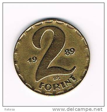 HONGARIJE  2 FORINT  1989 - Hungría