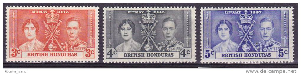 British Honduras 1937  Michel Nr. 109-111   MLH - Honduras Britannico (...-1970)
