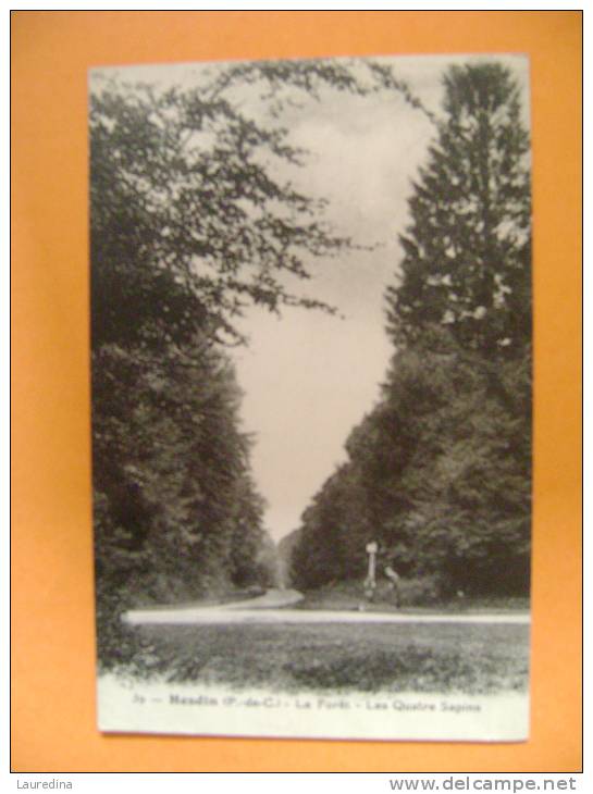 CP  HESDIN   N°39 LA FORET LES QUATRE SAPINS   - ECRITE EN 1935 - Hesdin