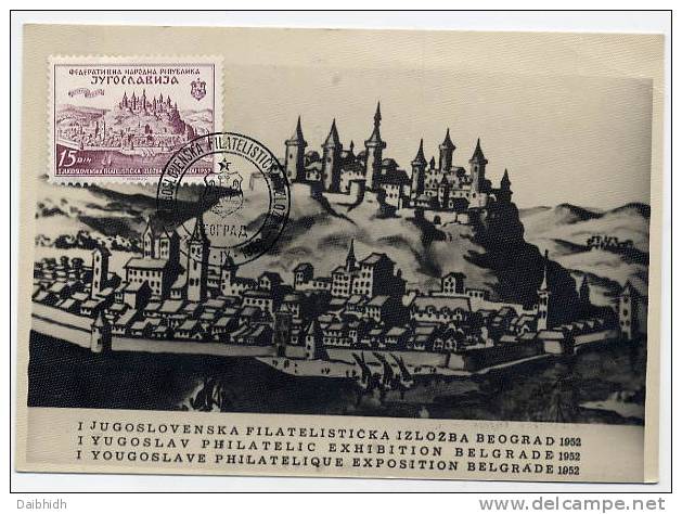 YUGOSLAVIA 1952 JUFIZ I  On Maximum Card.  Michel 707 - Maximum Cards