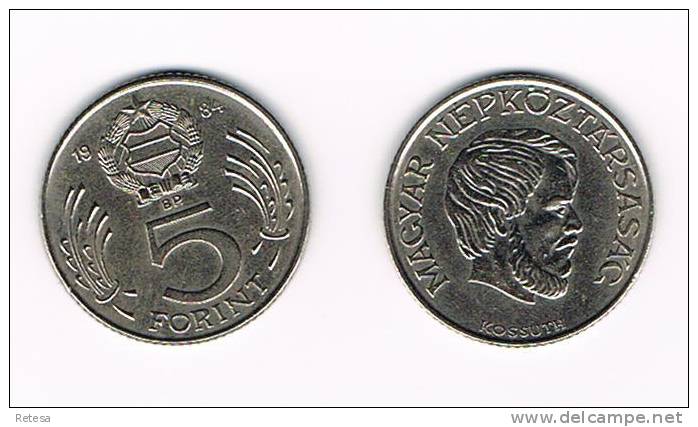 HONGARIJE  5 FORINT  1984 - Hungary