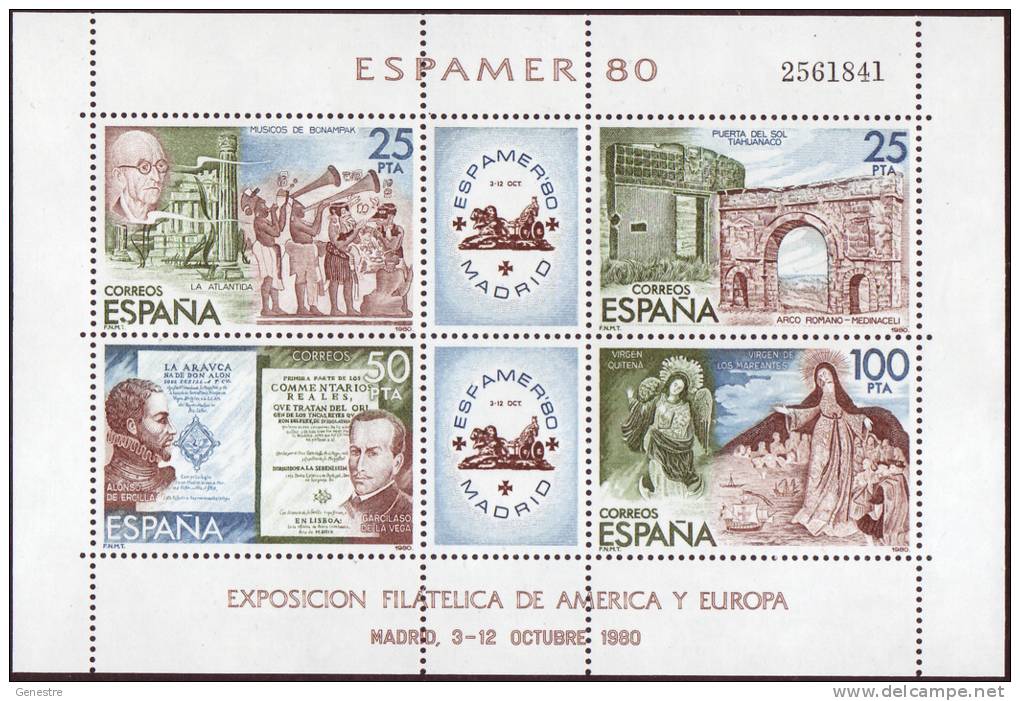 Espagne 1980 - Y&T Bloc 27 ** (MNH) - Blocks & Sheetlets & Panes