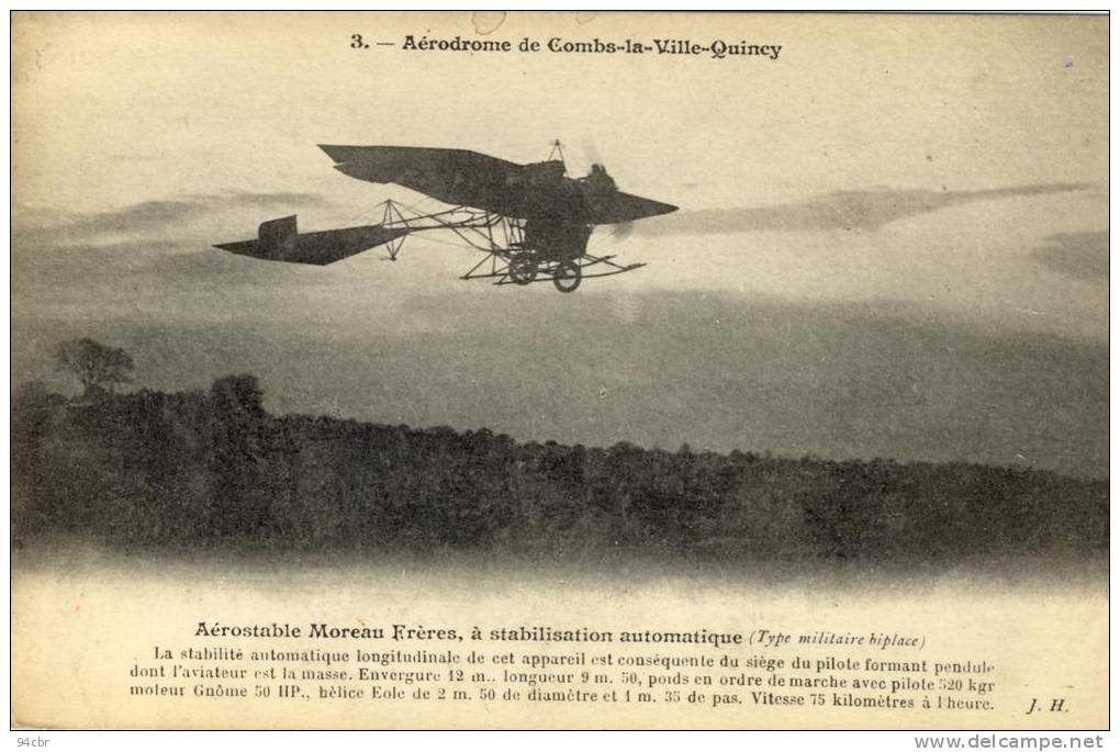 CPA (77) COMBS LA VILLE       Aerodrome  Aerostable Moreau Freres A Stabilisation Automatique - Combs La Ville