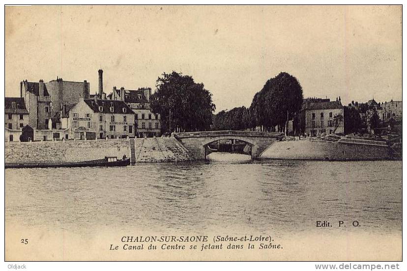 CHALON-sur-SAONE Le Canal Du Centre Se Jetant Dans La Saône - Chalon Sur Saone