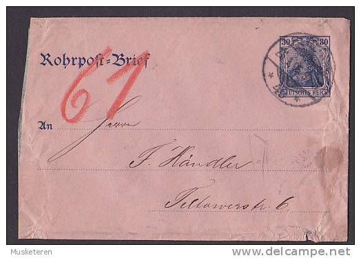 Deutsches Reich Postal Stationery Ganzsache Entier Rohrpost-Brief Umschlag BERLIN 1906, 30 Pf Germania (2 Scans) - Enveloppes