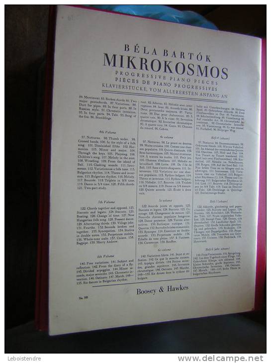BELA BARTOK MIKROKOSMOS VOL  3  PIANO SOLO  BOOSEY & HAWKES  PARTITIONS MUSICALES PIECES DE PIANO PROGRESSIVES - Musik