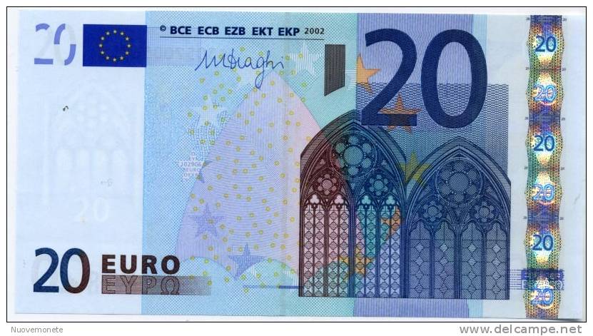 2012 LA PRIMA BANCONOTA A FIRMA DRAGHI  20 EURO S ITALIA J029G6 UNC - 20 Euro