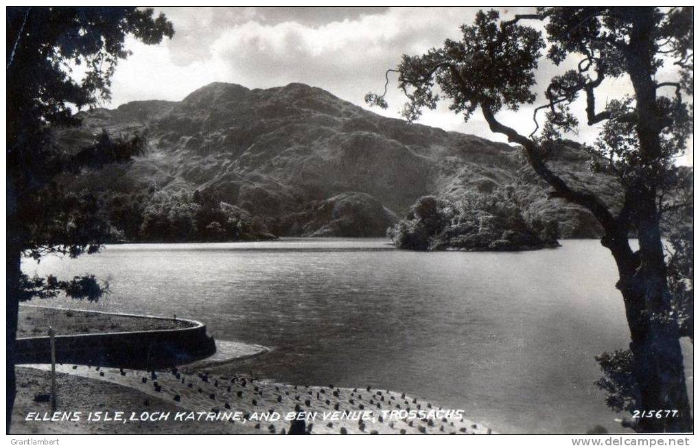 ELLENS ISLE, LOCH KATRINE, AND BEN VENUE, TROSSACHS - Valentine's 215677 Posted Perthshire To London 1950 - Stirlingshire