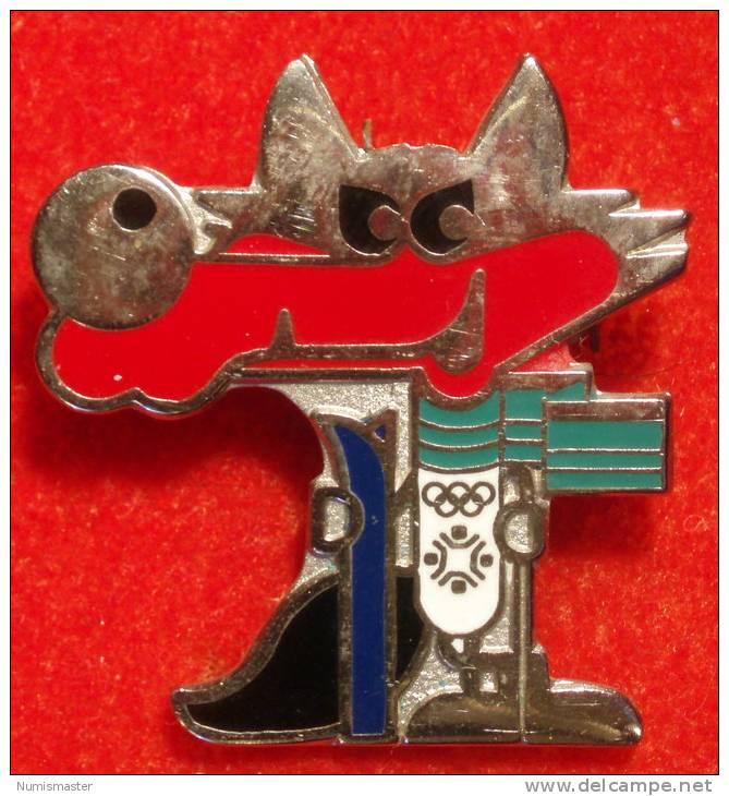 XIV OLYMPIC WINTER GAMES IN SARAJEVO 1984  , MASCOTE "VUCKO" LARGE PIN BADGE - Apparel, Souvenirs & Other