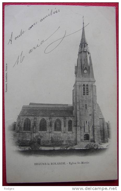 Dep 45 , Cpa BEAUNE La ROLANDE , Eglise St Martin  (05) - Beaune-la-Rolande