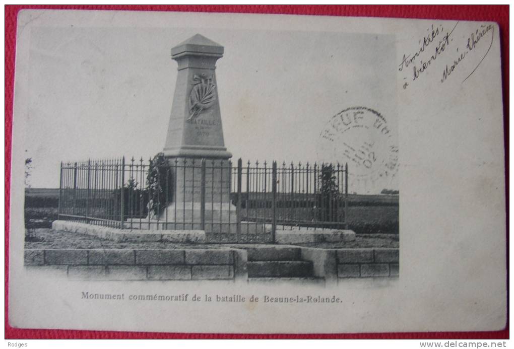 Dep 45 , Cpa BEAUNE La ROLANDE , Monument Commémoratif De La Bataille (16) - Beaune-la-Rolande