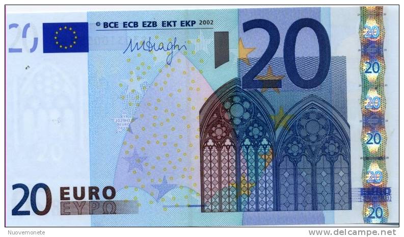 2012 The First Note Of 20 EURO Signed By Mr. DRAGHI S ITALIA J029H3 UNC - 20 Euro