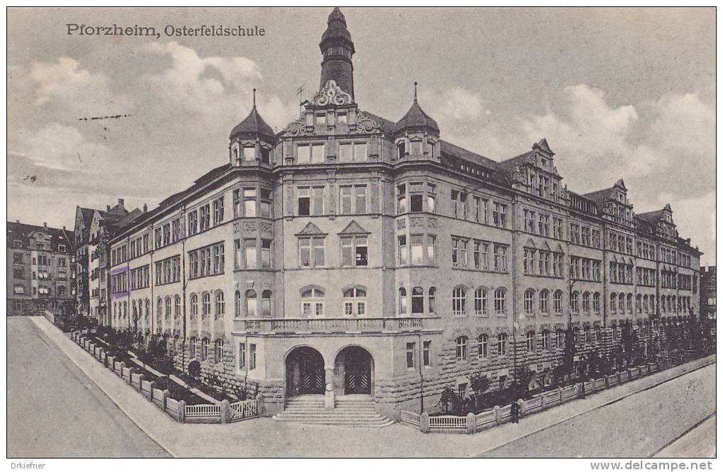 PFORZHEIM, Osterfeldschule, Feldpost, Stempel: Pforzheim 22.,11.1917 Nach Ummendorf - Pforzheim