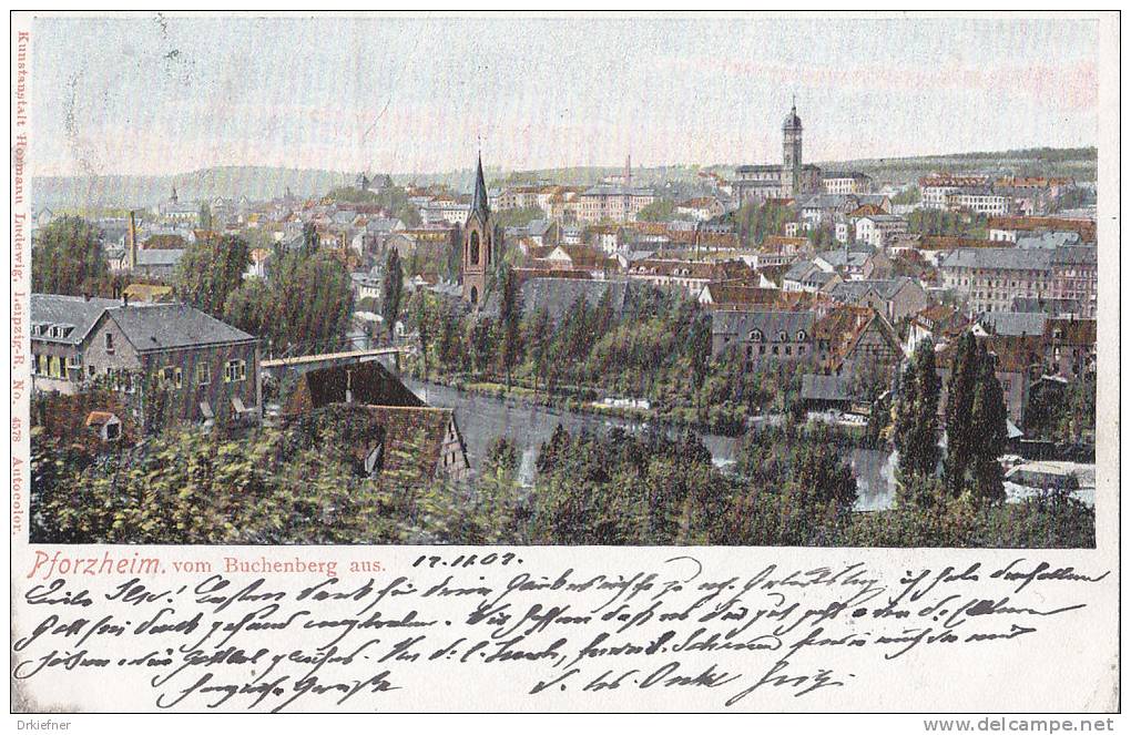 PFORZHEIM, Vom Buchenberg Aus, Stempel: Pforzheim 12.11.1902 - Pforzheim