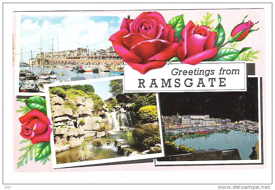 "Greetings From RAMSGATE",Kent, GB;Falls , Harbour , ROSE; 1975;B/TB - Ramsgate