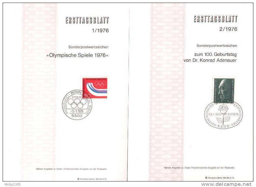 Germany - ETB 1976 Komplett 23 Stück / Complete 23 Pieces (x251)- - 1974-1980