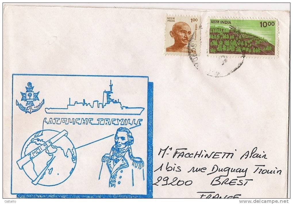Inde Lettre Poste Navale De 1995 - Storia Postale