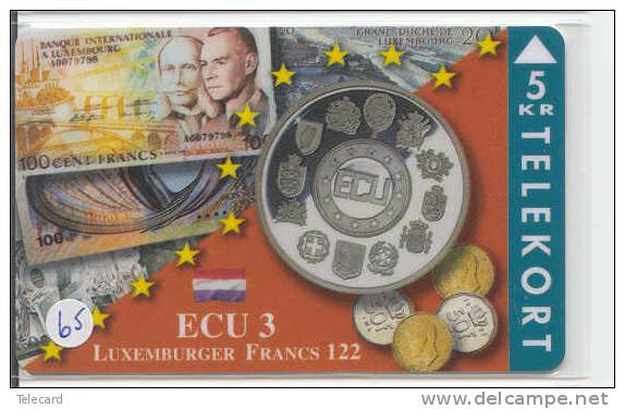 Denmark ECU LUXEMBOURG (65) PIECES ET MONNAIES MONNAIE COINS MONEY PRIVE 1.500 EX - Stamps & Coins