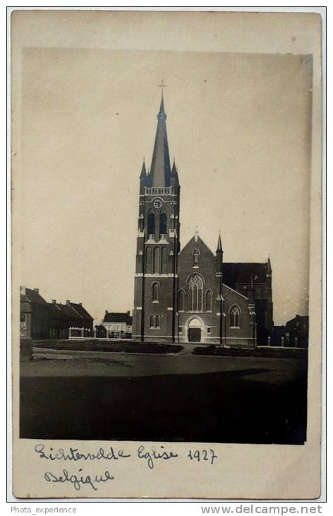 CPA Carte Photo Eglise Kirche 1927 LICHTERVELDE Flandre Flandern Belgique Belgie - Lichtervelde