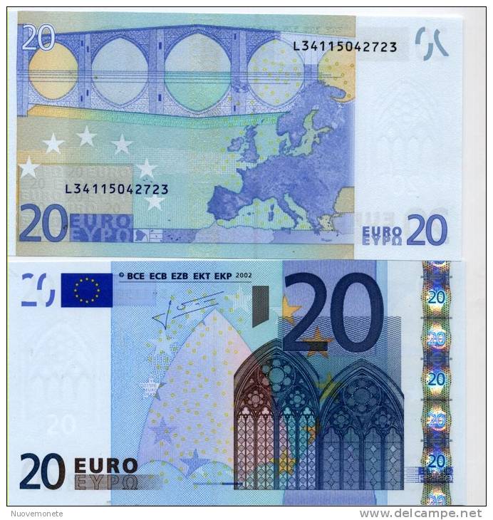 EURONOTES BANCONOTA BILLET DA 20 EURO L FINLANDIA  G015F6 FDS UNC - 20 Euro