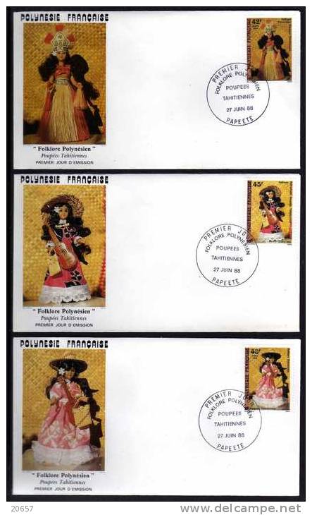 Polynésie 0307/09 Fdcs Poupées Tahitiennes , Guitare - Poupées