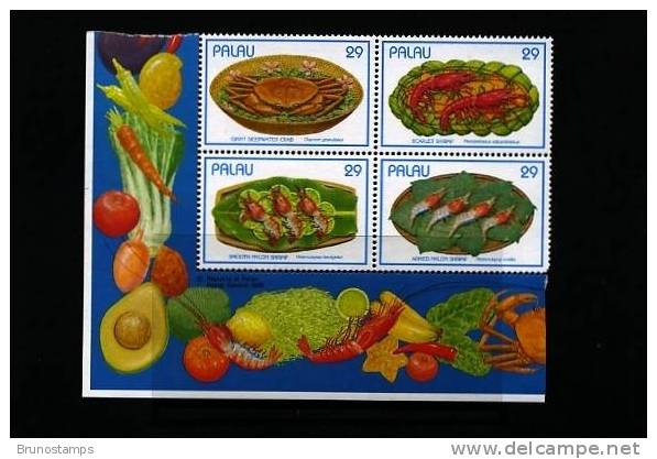 PALAU - 1993  SEAFOOD   BLOCK   MINT NH - Palau