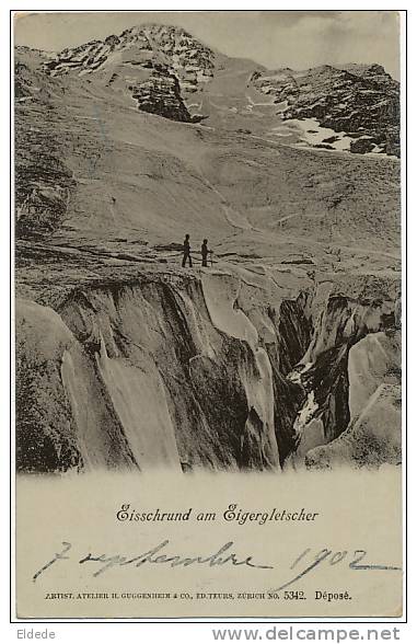 Eisschrund Am Eigergletscher Guggenheim No 5342 Alpinistes 1902 Wengernalp Lauterbrunnen - Lauterbrunnen