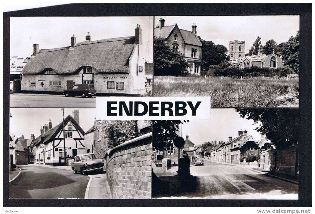 RB 855 - Multiview Real Photo Postcard - Enderby Leicestershire - Barclays Bank - Autres & Non Classés
