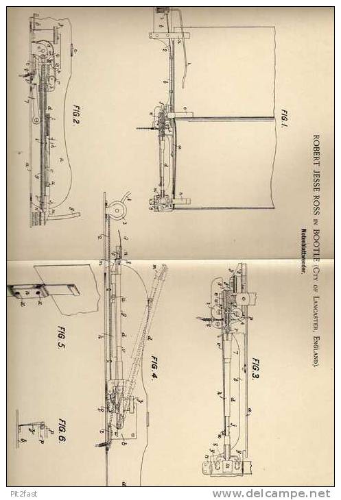 Original Patentschrift - Wender Für Notenblatt  , 1900 , R. Ross In Bootle , Lancaster , England , Noten !!! - Varia