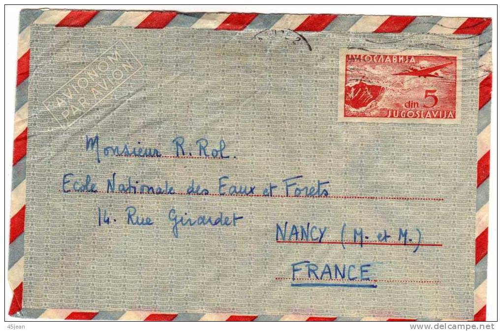 Yougoslavie: Prêt à Poster  5 Din Voyagé Vers La France - Postal Stationery