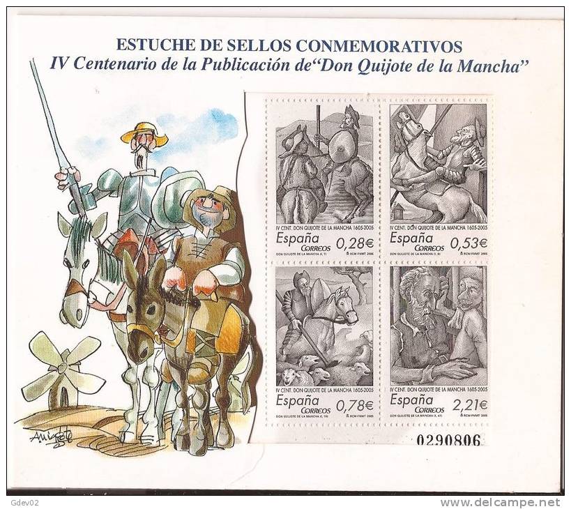 ES4161-LB004THC.Spain.Espagne.CENTENARIO  DE EL QUIJOTE. 2005.(Ed 4161**)  Sin Charnela.EL QUIJOTE 2005 LUJO - Fogli Ricordo
