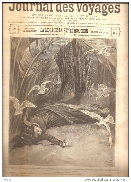 JOURNAL DES VOYAGES N° 178 - 29  Avril 1900 Souvenirs De COCHINCHINE LA MORT DE LA PETITE HOA NINH - Revues Anciennes - Avant 1900