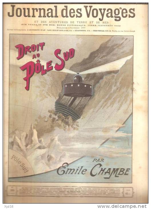 JOURNAL DES VOYAGES N° 205 - 4 Novembre 1900 DROIT AU POLE SUD - Magazines - Before 1900