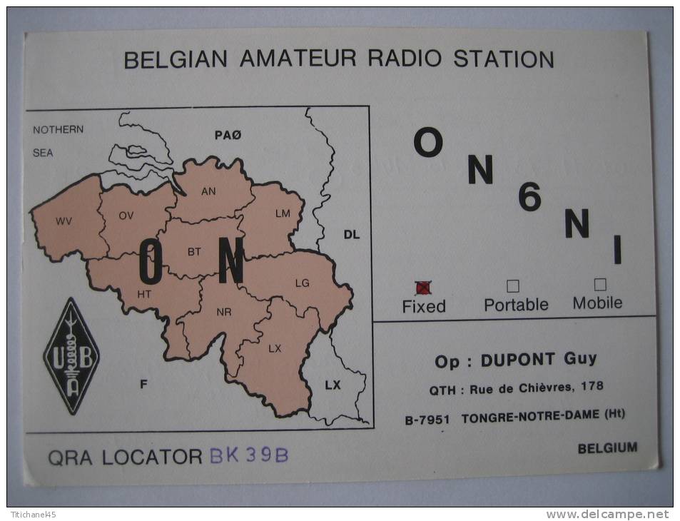 QSL KAART RADIO AMATEUR 1973 - TONGRE-NOTRE-DAME - TONGEREN ON6NI - DUPONT GUY - Tongeren