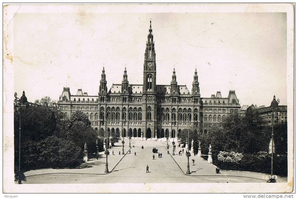 Postal WIEN (Austria) 1929. Rathaus Wien - Storia Postale