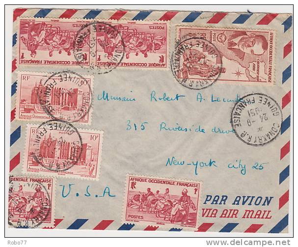 France. Afrique Occidentale Francaise Multifranked Cover Sent To USA.   (G03c033) - Covers & Documents