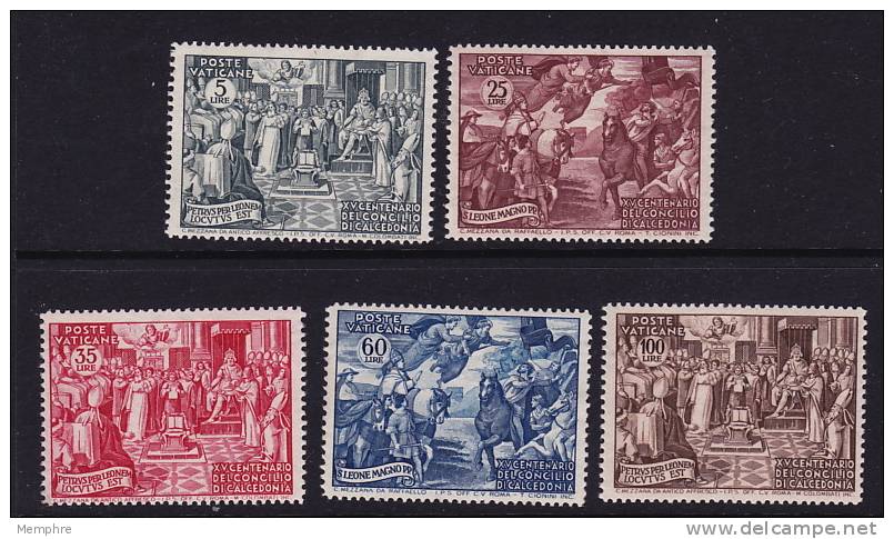 1951  15&ordm; Centenario Del Concilio Di Calcedonia  Sass 149-153  ** MNH - Neufs