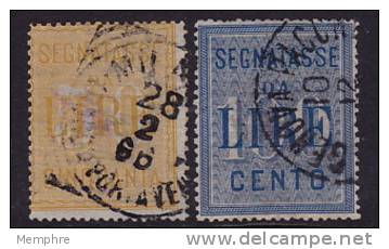 Segnetassa  50 L. Giallo E 100 L. Azzuro  Sass 31-2 Usati - Postage Due