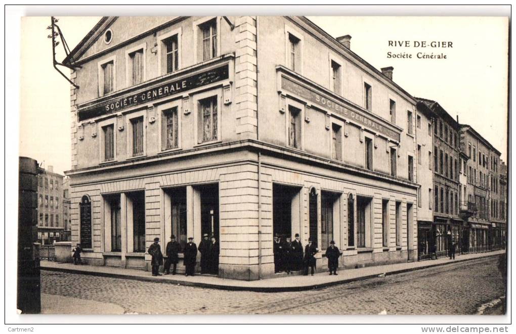 RIVE-DE-GIER LA SOCIETE GENERALE DEVANTURE ANIMEE BANQUE 42 LOIRE - Rive De Gier