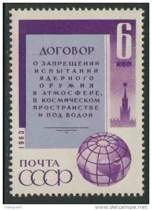 Soviet Unie CCCP Russia 1963 Mi 2827 ** Signing Of Nuclear Test-ban Treaty, Moscow / Verzicht Atomversuche Atmosphare - Atom