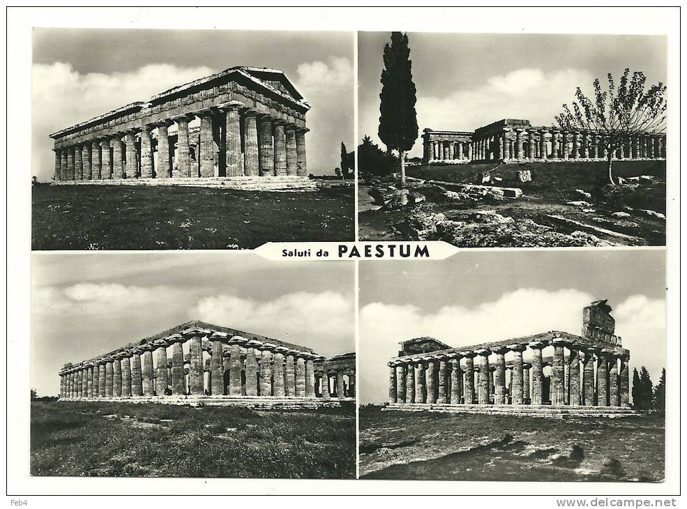 SALUTI DA PAESTUM - VEDUTINE  -NON  VIAGGIATA    *(cam1483) - Salerno