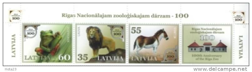 Latvia  100th Anniversary Of Riga Zoo  Animals - Frog , Lion, Horse  Full Set  MNH  2012   Y - Kikkers