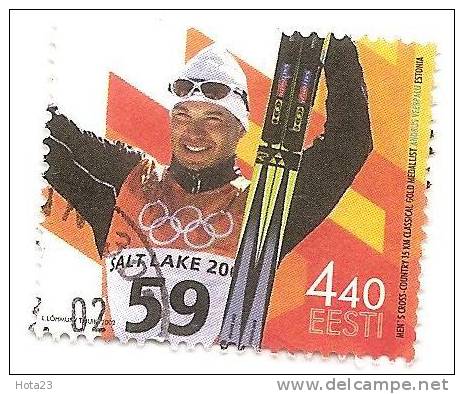 Estonia Estland Estonie 2002  Andrus Veerpalu Olympic Winner Used - Inverno2002: Salt Lake City