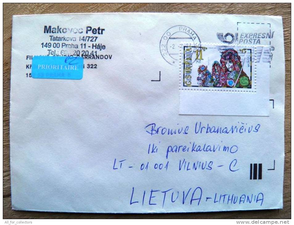 Cover Sent From Czech Rep. To Lithuania, National Festival Horse, Europa Cept - Cartas & Documentos