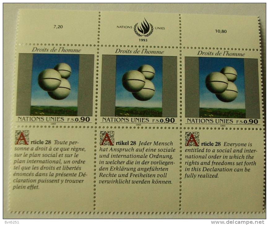G1 Nations Unies (Genève) : La Déclaration Universelle Des Droits De L'Homme (V) - Unused Stamps