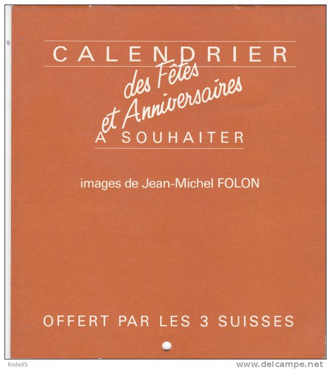 ILLUSTRATEUR FOLON CALENDRIER 1976 REPRO AQUARELLES - Autres & Non Classés