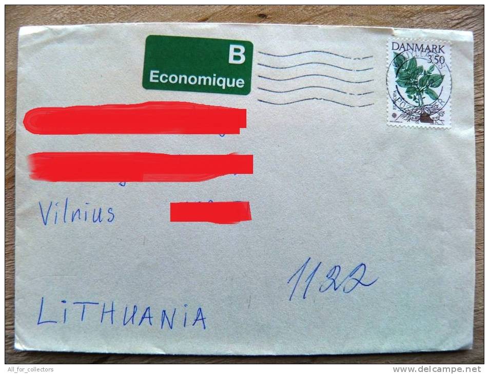 Cover Sent From Denmark To Lithuania, Europa Cept, 1992, Potatoes, - Storia Postale