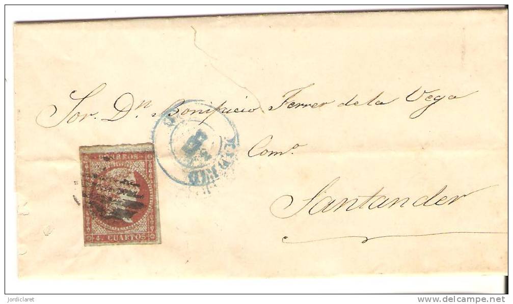 CARTA 1855  MADRID SANTANDER - Cartas & Documentos