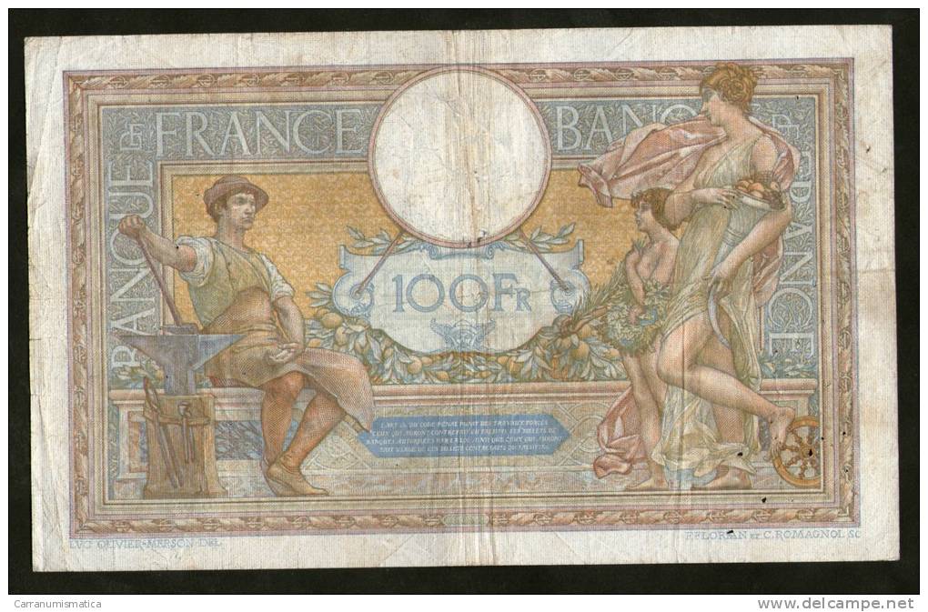 FRANCE - BANQUE De FRANCE - 100 FRANCS (BN. 08 - 09 - 1932) - LUC OLIVIER MERSON - 100 F 1908-1939 ''Luc Olivier Merson''